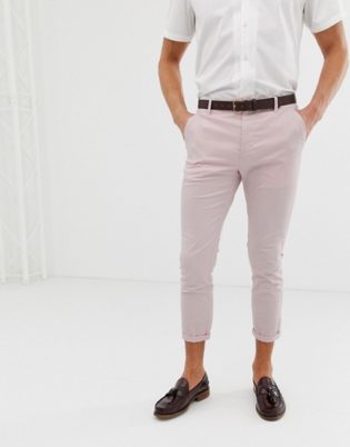 cropped slim fit chino pants
