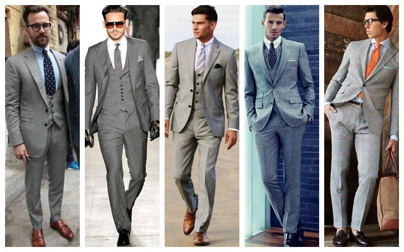 grey suit grey shoes
