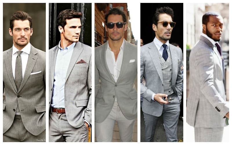 grey suit casual