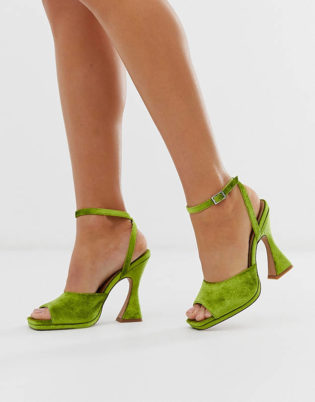 mint green block heel sandals