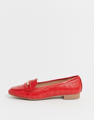 red colour loafers