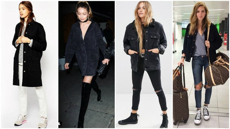 black jean jacket outfits female
