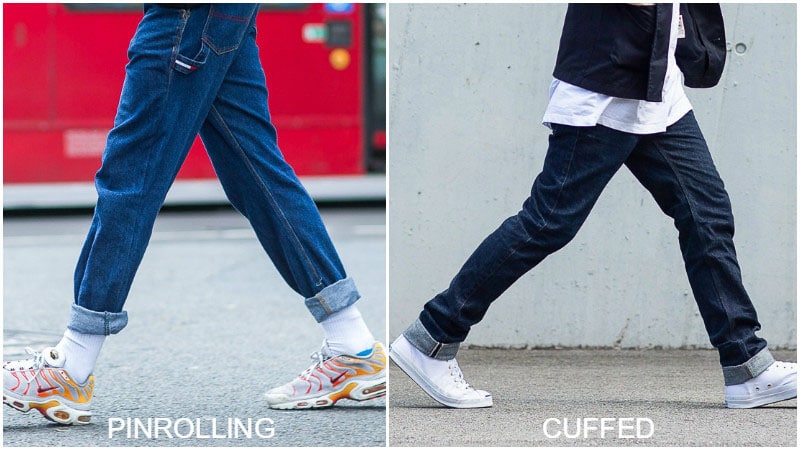 cuff jeans with sneakers