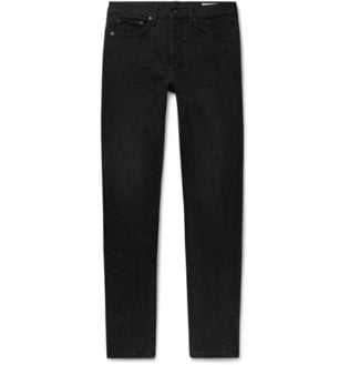 black shirt with denim jeans