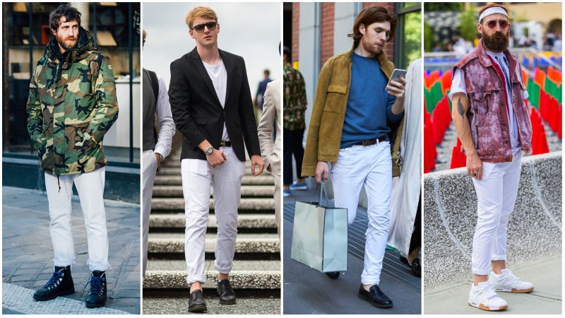 shoes to wear with white jeans mens