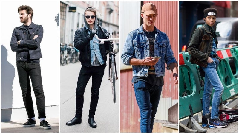 Blue Denim Jacket with Red Shoes Summer Outfits For Men In Their 20s (4  ideas & outfits) | Lookastic