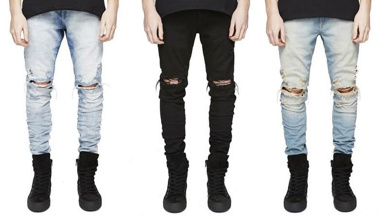 distressed hole jeans