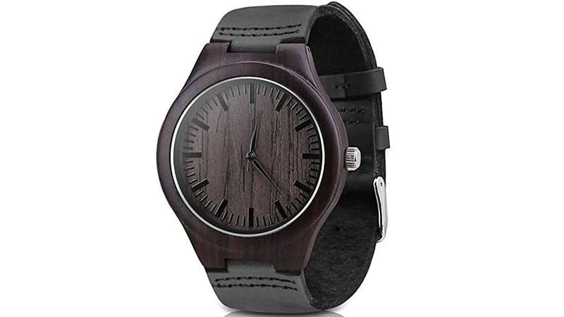 black dial black strap watches
