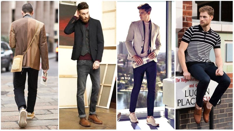 casual wear with brown shoes