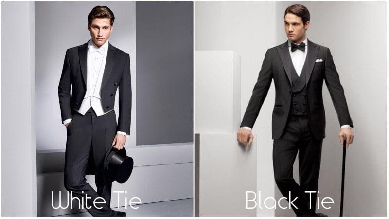 all black white tie
