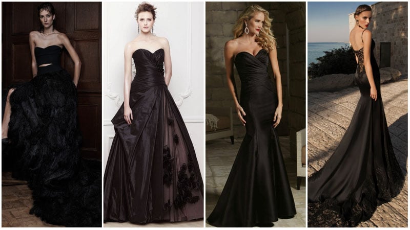 black dress wedding outfit