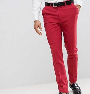 Ambassador Red Flat Front Trousers - Lowes Menswear