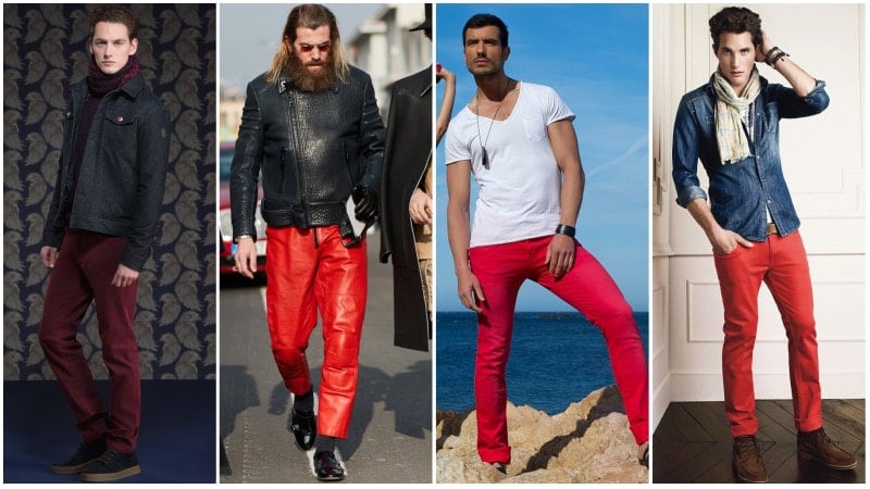 Pin on Men's Red Pants Style