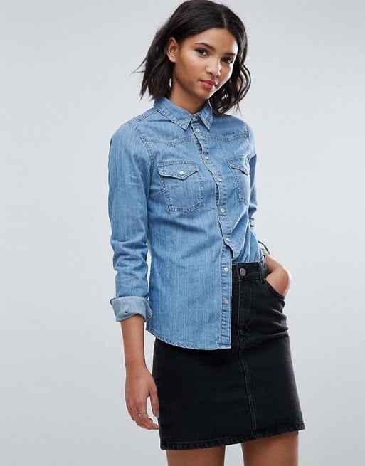 10 Chic Denim Shirt Outfit Ideas For Women The Trend Spotter 