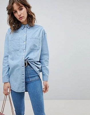 denim shirt with trousers