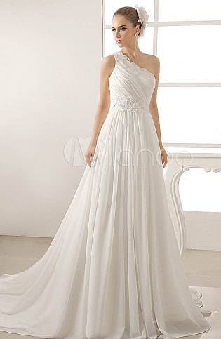 one shoulder bridal gowns