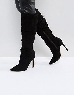 black high waisted boots