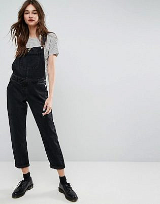 black and white dungarees