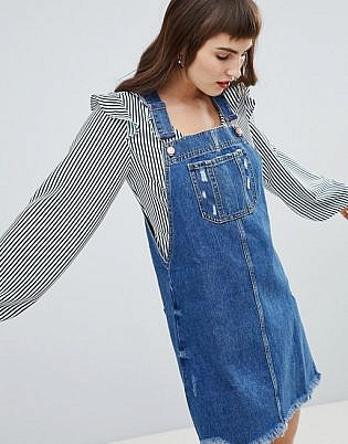 denim dungarees outfit