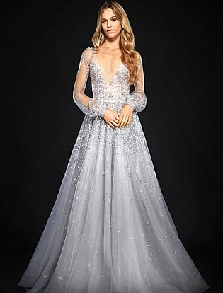 silver color wedding dresses