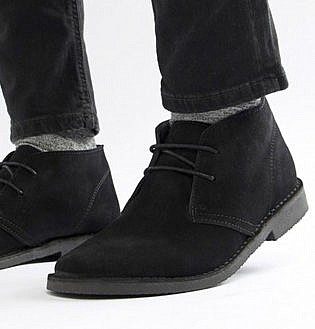 black suede desert shoes