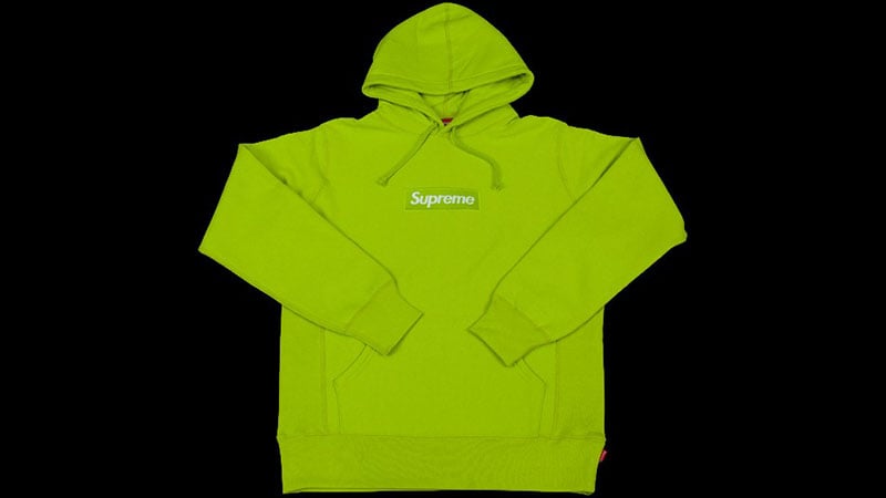 light green supreme hoodie