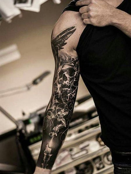 67 Classic Skull Tattoos For Full Sleeve  Tattoo Designs  TattoosBagcom