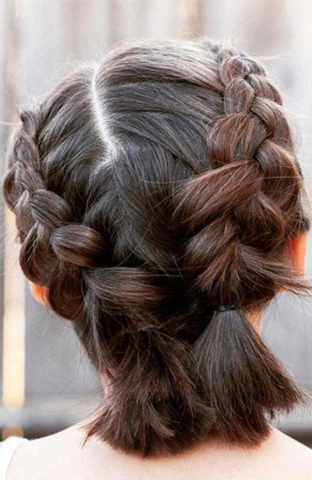 35+ Cute & Easy Ways to Style Short Hair : Waterfall Braid Long Bob