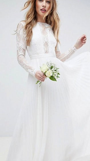 lace bodice wedding dress with sleeves
