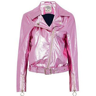 hot pink pleather jacket