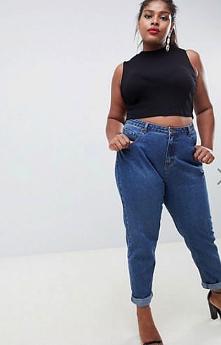 crop top high waisted jeans