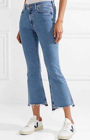 jeans with shredded bottoms