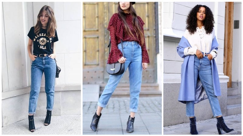 looks with high waisted jeans