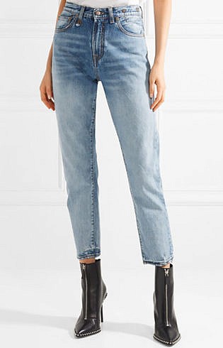 plain high waisted straight jeans