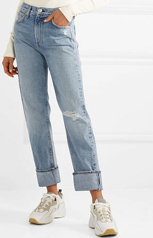 high waist rugged jeans