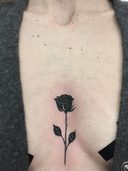 Black and grey rose tattoo by Katelyn Crane TattooNOW