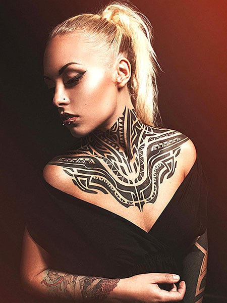 Tattoo uploaded by Lio • Female Polynesian Chest Piece. #polynesian  #polynesiantattoo #tribal #tribaltattoo #freehand #freehandtattoo • Tattoodo