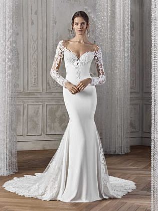 long sleeve tight fitted wedding dress
