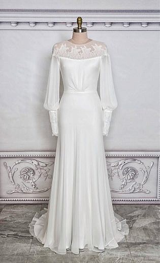 silk wedding dresses with sleeves