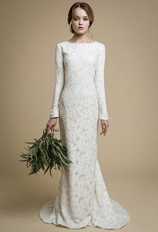 long sleeve tight fitted wedding dress