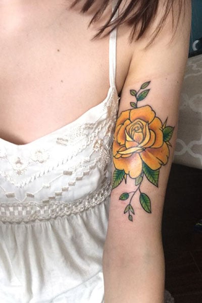 My tattoo  delicate rose tattoo fine lines rose and petal detail tattoo  floral tattoo  Floral tattoo sleeve Line art tattoos Detailed tattoo