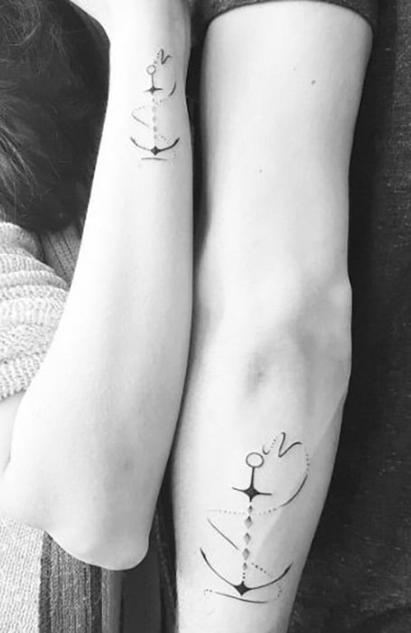 Anchor tattoos for couples