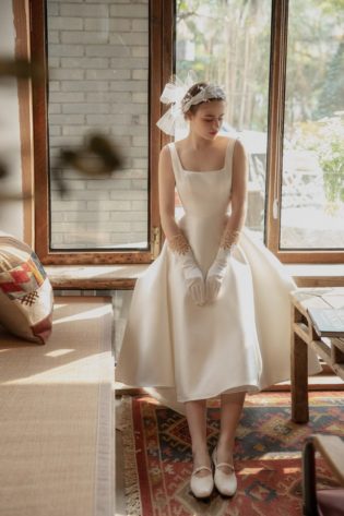 short cream wedding dresses