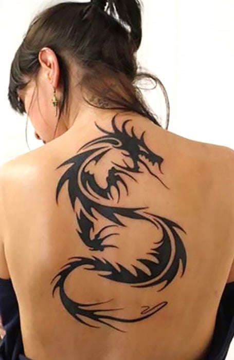 Buy Japanese Woman With Green Dragon Tattoo on Her Back. Yakuza Style  Online in India - Etsy