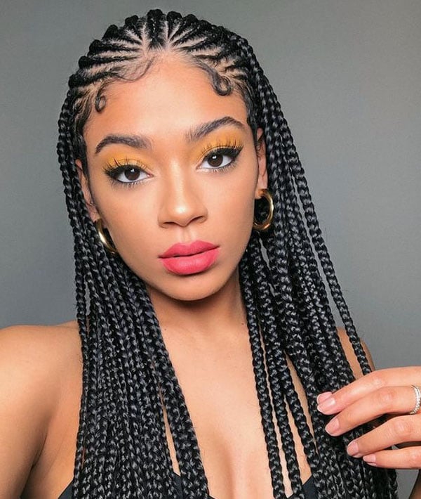 25 Braid Hairstyles with Weave That Will Turn Heads - StayGlam | Weave  hairstyles braided, Box braids hairstyles, Hair styles