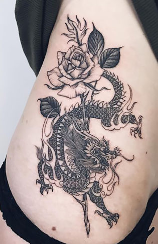 20 Fierce Dragon Tattoo Designs for Women and Meaning (2023)