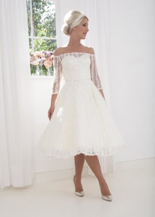knee length wedding dresses for older brides