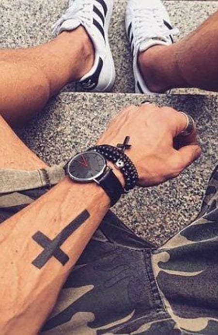 forearm cross tattoos