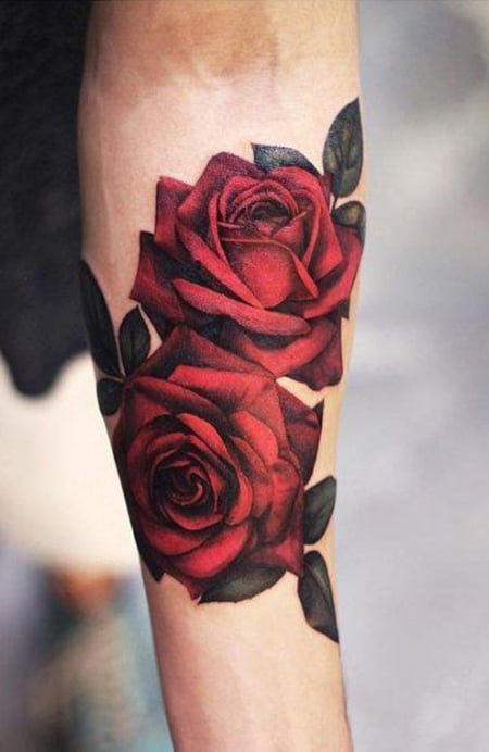 Minimalist Geometric Rose Tattoo Design