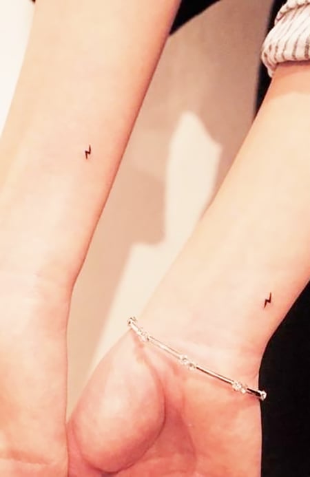 Minimalist matching star tattoo for best friends